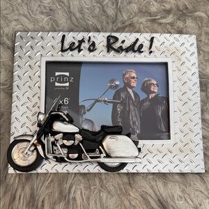 Prinz Let's Ride Motorcycle 4 x 6 Picture Frame - Silver/Black